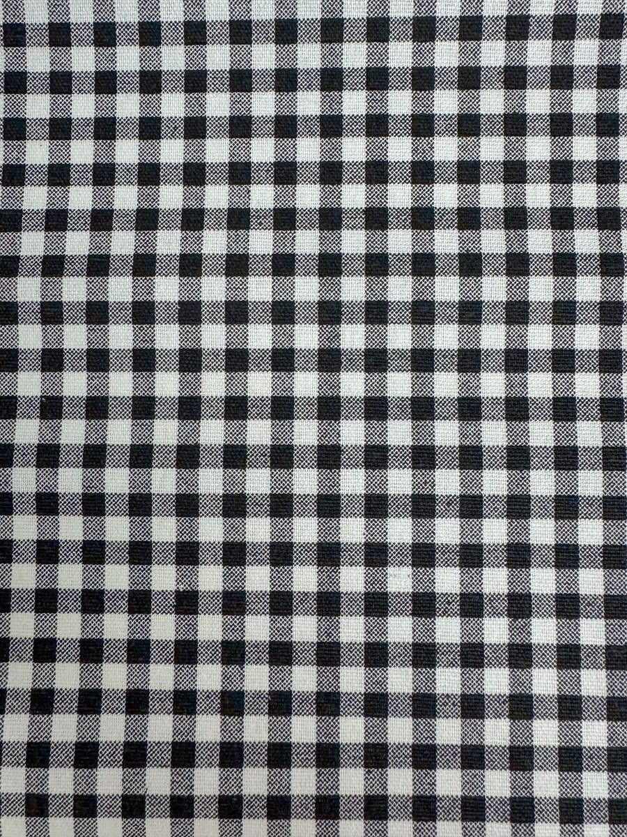 Black, White, Checkered, Gingham, Cotton, Drapery, Upholstery, Bedding, Printed Fabric By the Yard