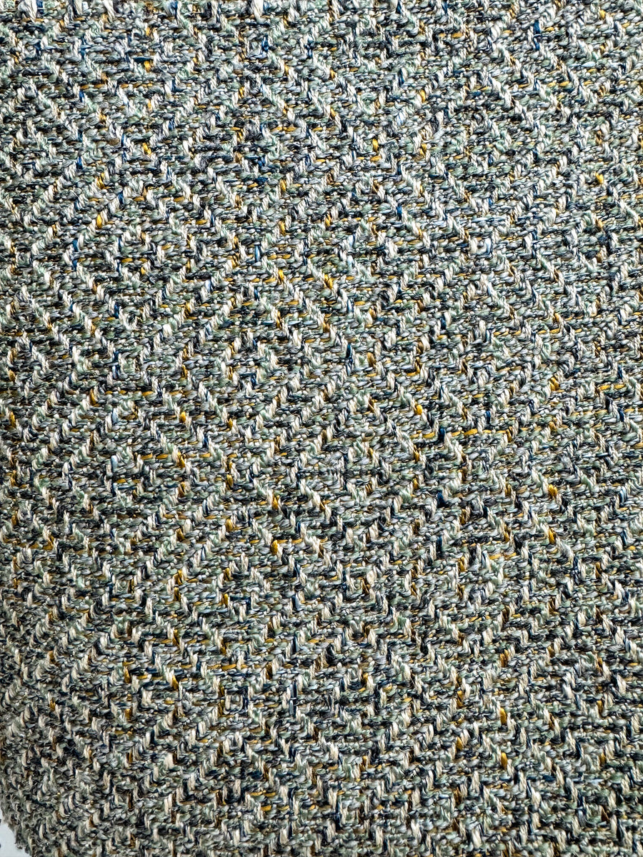 textured teal and blue woven fabric