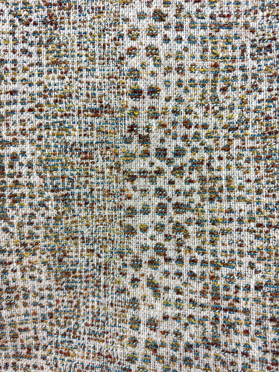 woven brown blue yellow multicolored upholstery fabric