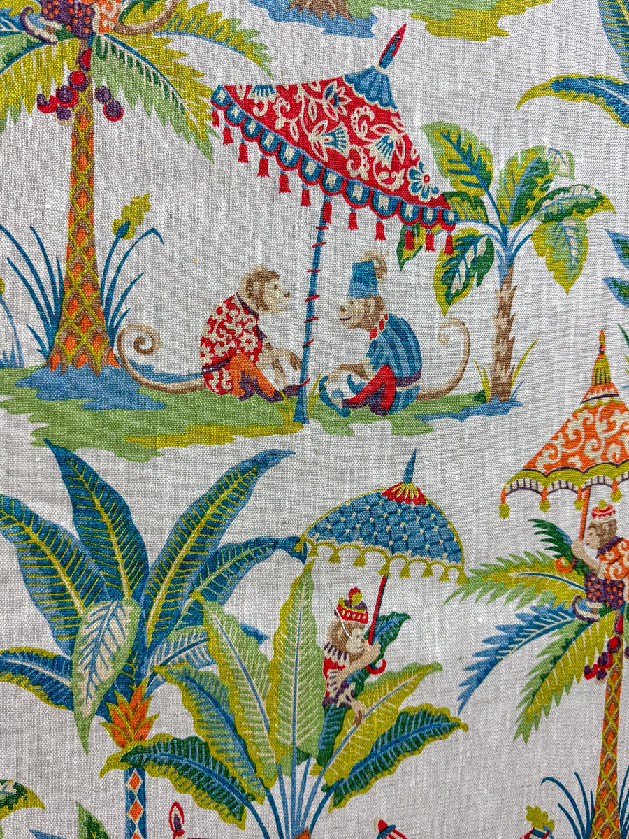 Monkey, Circus, Tree, Multi-Color, Drapery, Upholstery, Bedding Fabric by the Yard