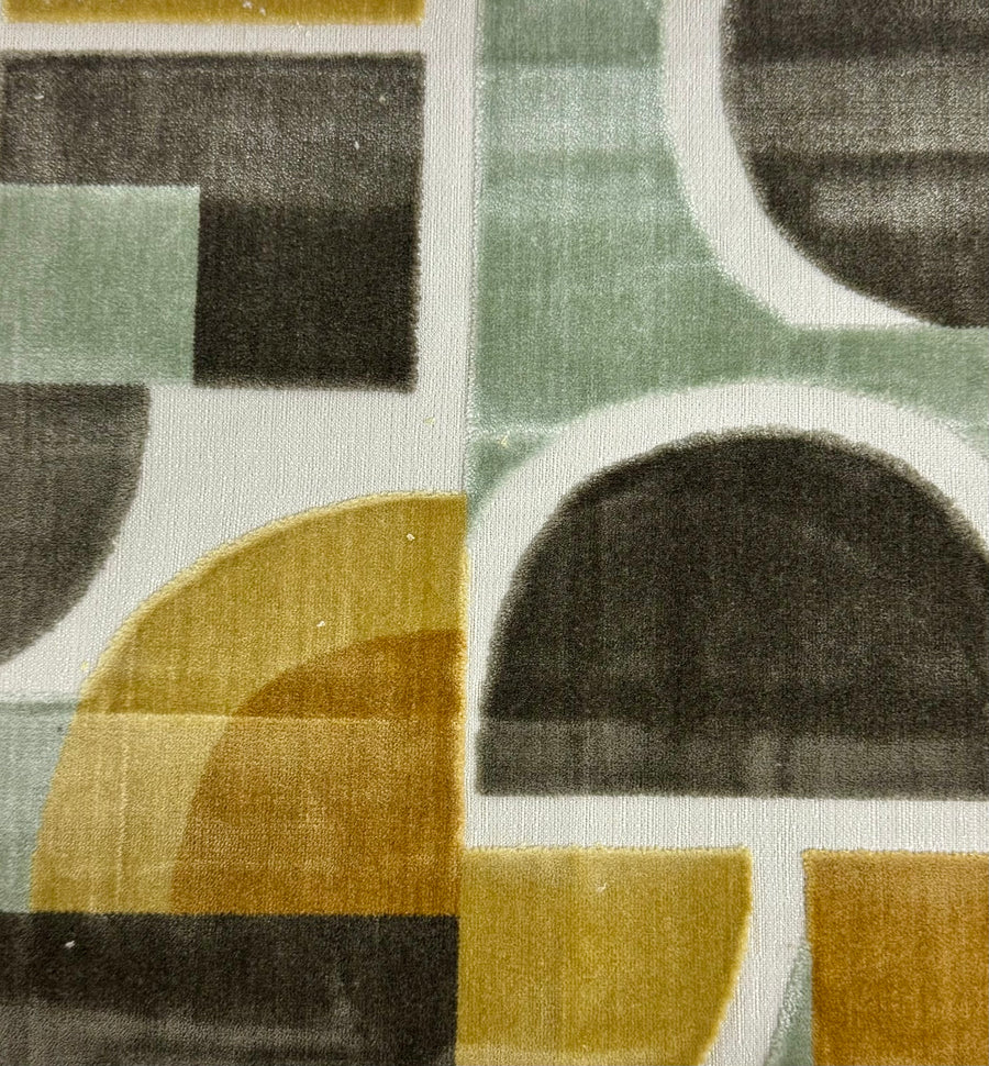 geometric and velvet upholstery fabric