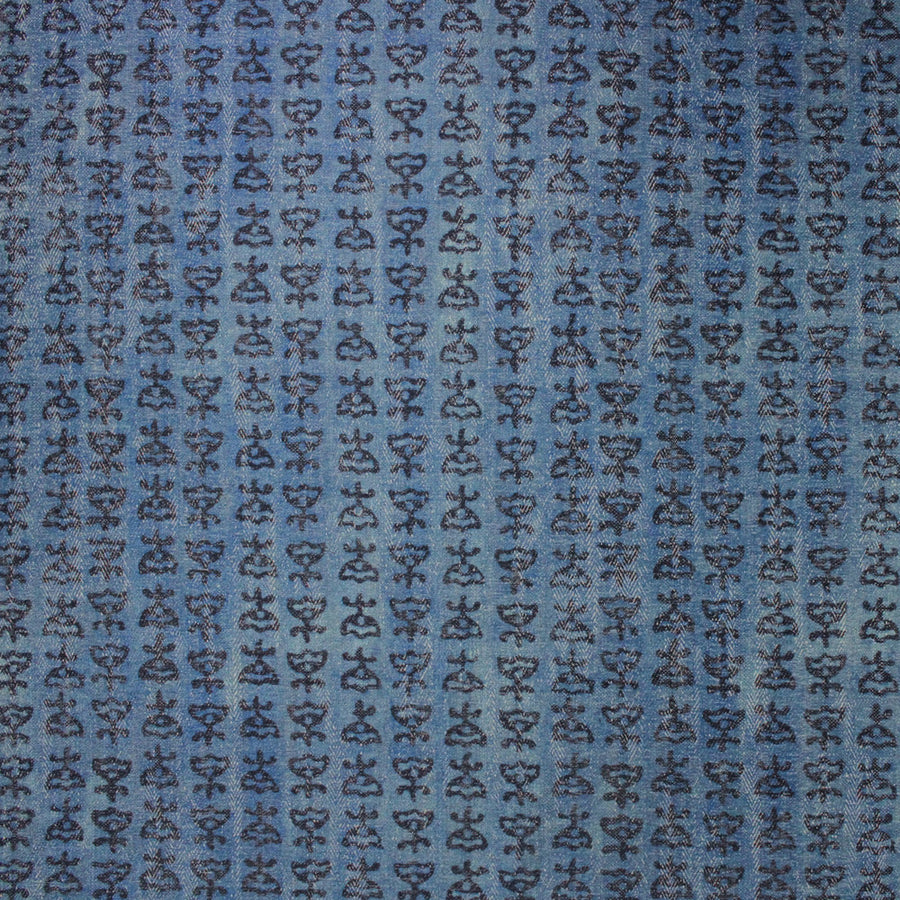 Textured blue fabric with a subtle pattern