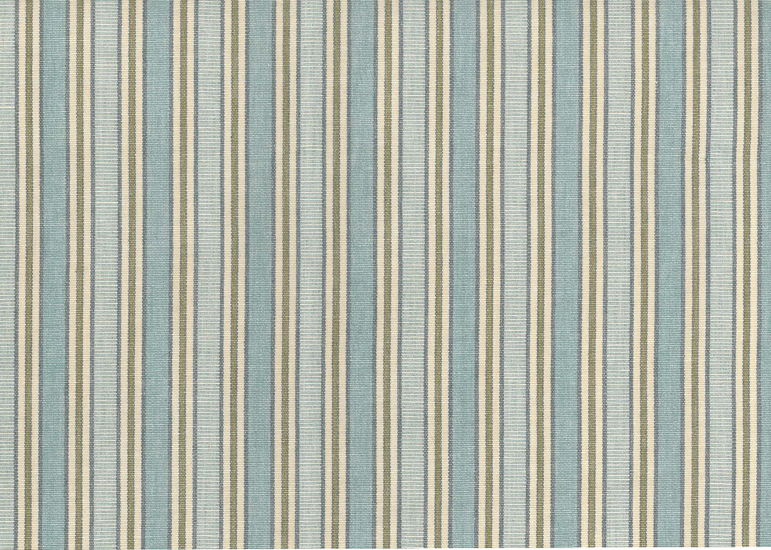 Textile with blue and beige striped pattern