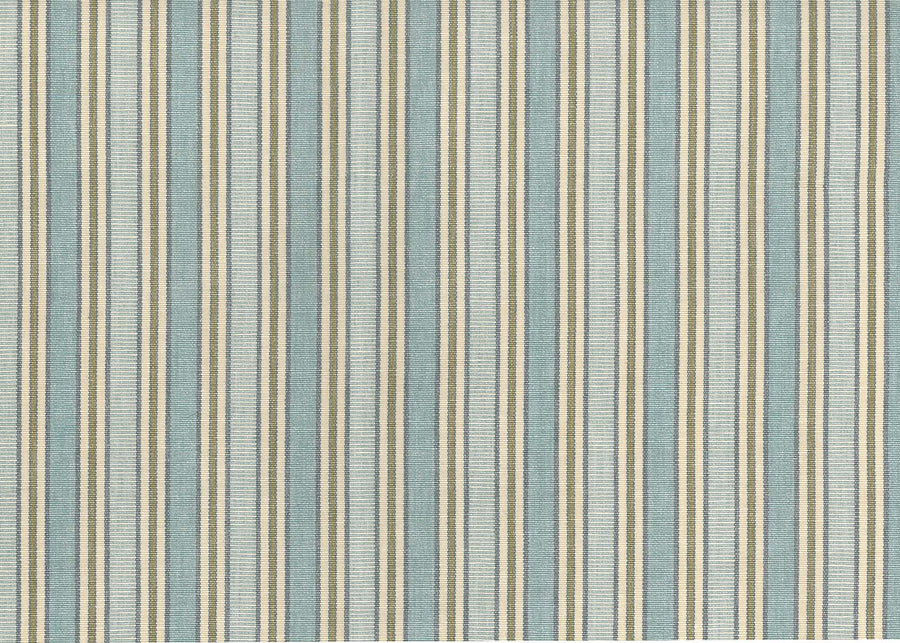 Textile with blue and beige striped pattern