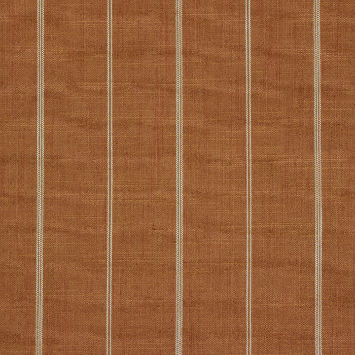 Leon in Pumpkin, an orange and ivory ticking stripe fabric