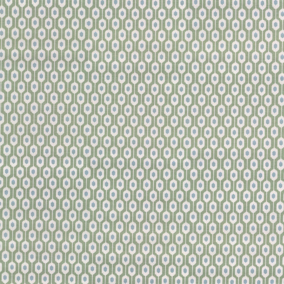 green and blue dotted drapery