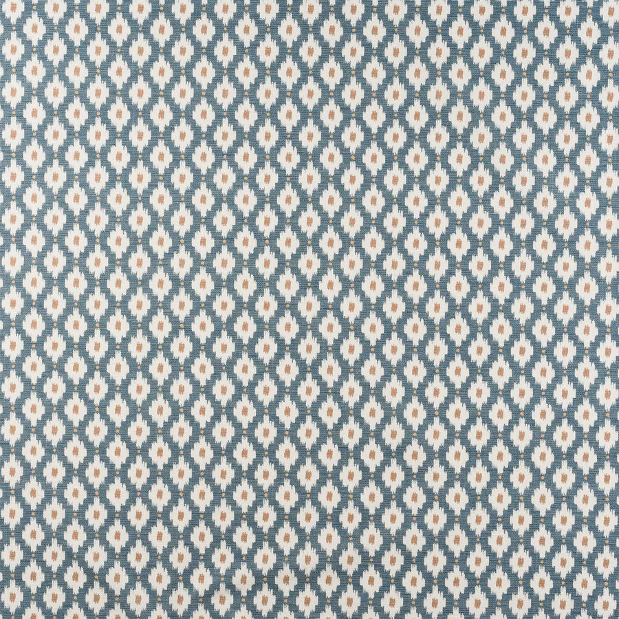 blue and gold ikat fabric