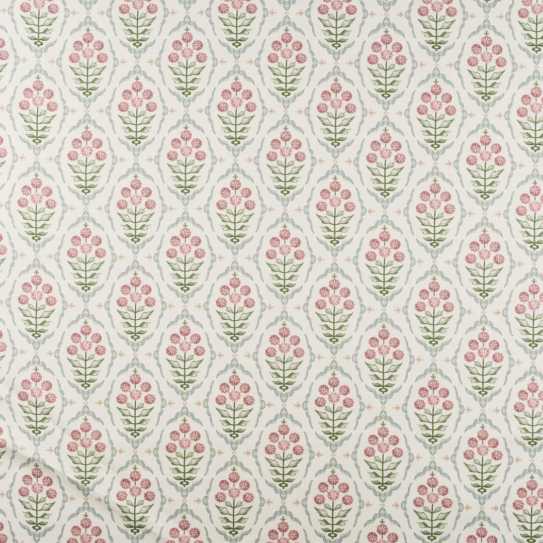 floral pink and blue drapery fabric 