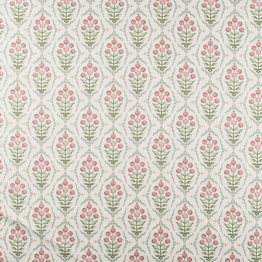 floral pink and blue drapery fabric 