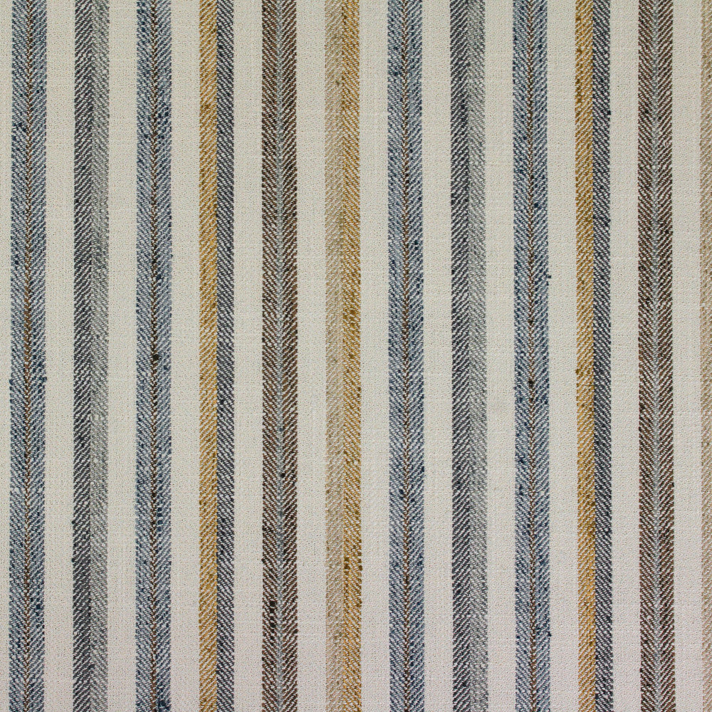 Textured fabric with vertical stripes in beige, brown, and gray on a white background