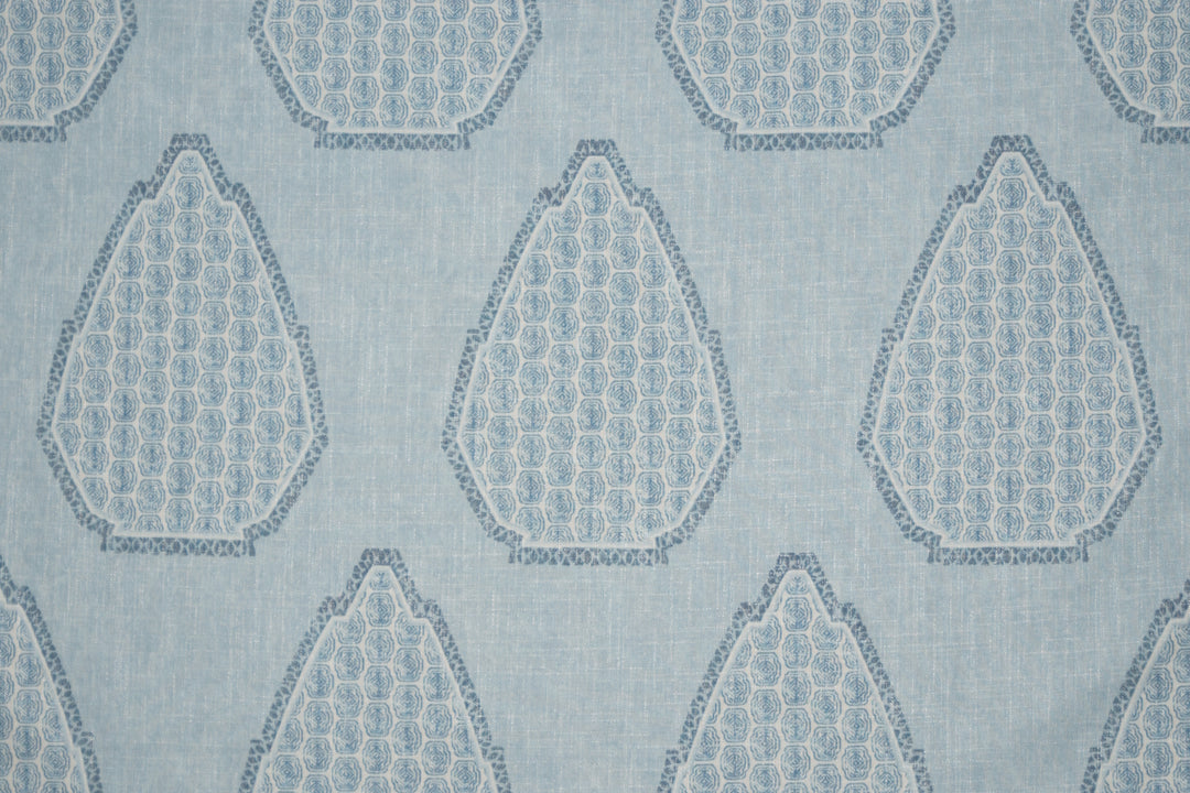 blue geometric fabric