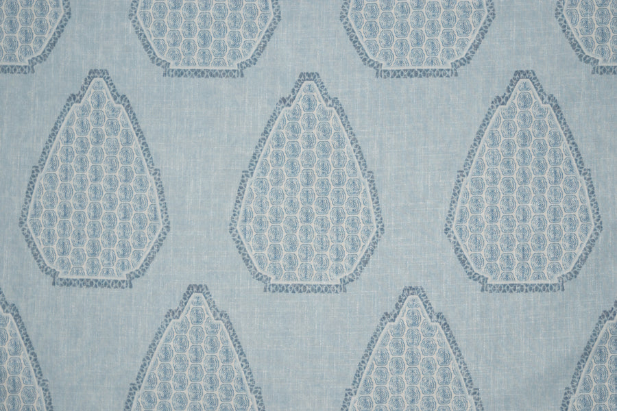 blue geometric fabric