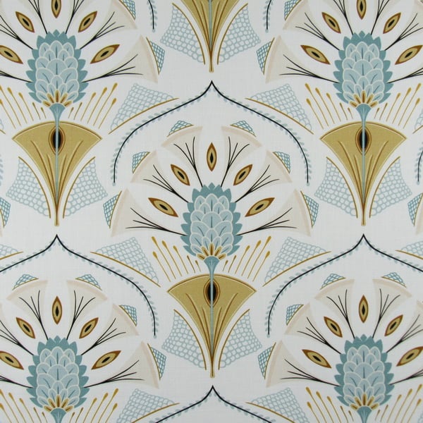 blue and gold floral fabric