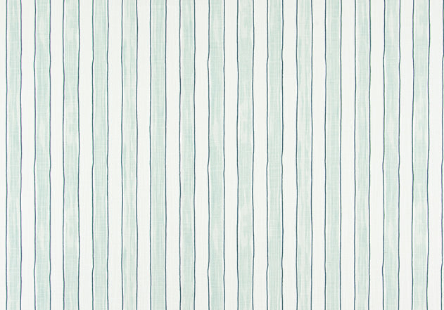 Fabric with light blue vertical stripes on a beige background