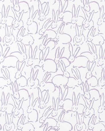 bunny, lavender, white, cotton, drapery, upholstery, bedding, fabric by the yard