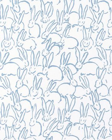 blue, white, bunny, cotton fabric, drapery, bedding, upholstery