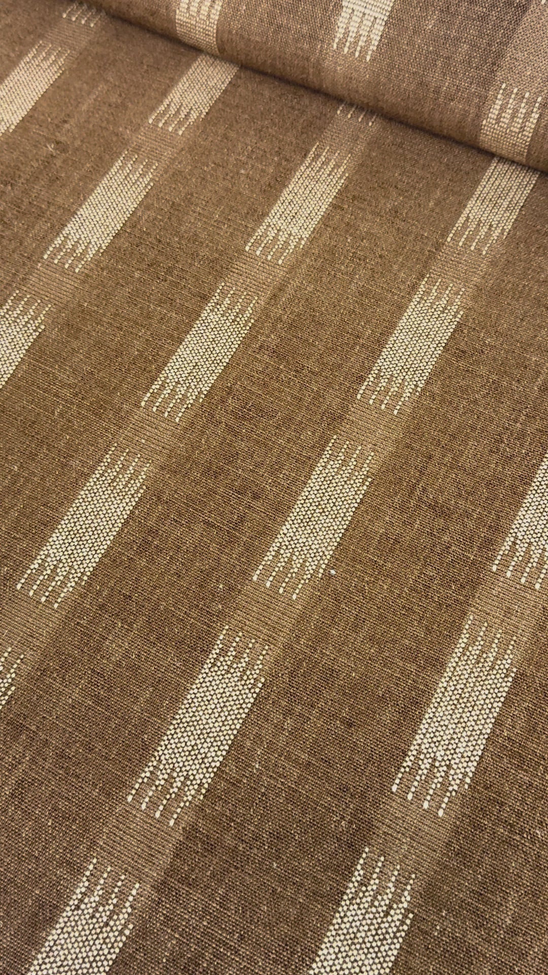 brown rust striped fabric