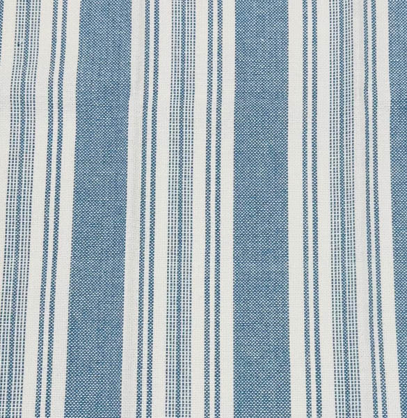 blue, white, ticking stripe, fabric by the yard