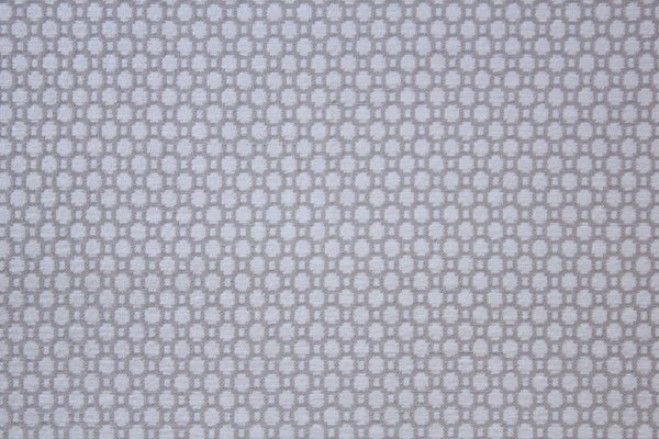 Woven, small circle, geometric, grey, ivory, drapery, bedding, upholstery fabric