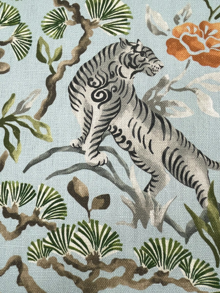 tiger, asian, toile, floral, drapery and bedding fabric