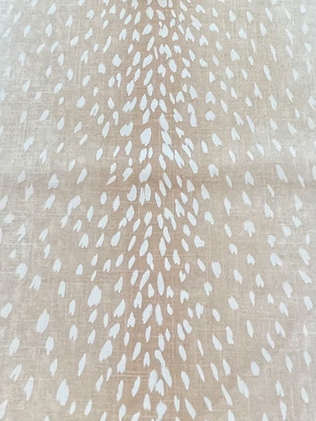 blush pink, ivory, deer, animal print, linen, drapery, bedding fabric